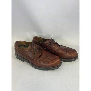 Dockers Mens 8M Brown Leather Wingtip Oxford Dress Shoes Brogue Lace-Up